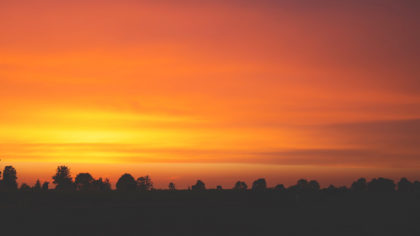 evening sky and horizon in shadow